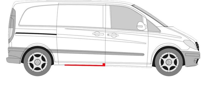Kanal Mercedes Viano / Vito  (W639) EQV / V-klasse (W447) under skyvedør høyre