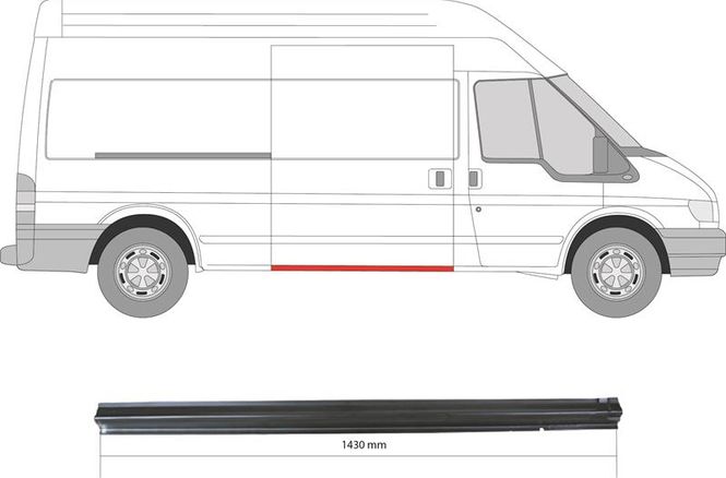 Hovedbilde Kanal Ford Transit  143cm   01.00-12.14  høyre m/skyvedør